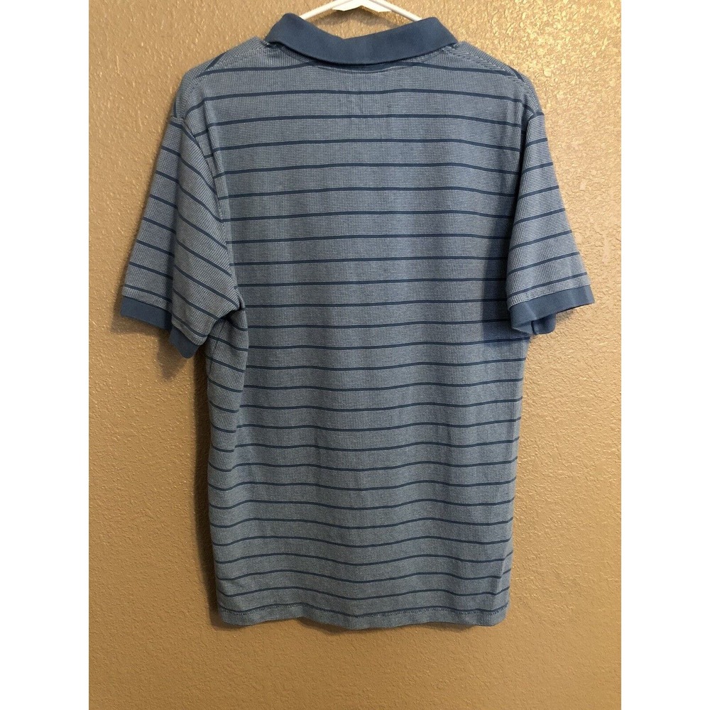 Eddie Bauer Classic Fit Button-Up Shirt Men's Size M Blue Short Sleeve Striped - Picture 8 of 9